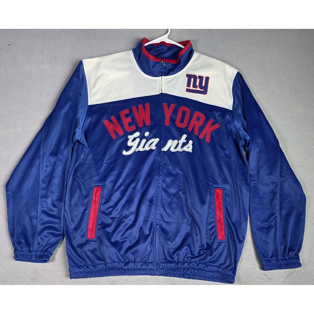 Men's NY GIANTS NFL Zip Up Track Jacket  XL Spring Fall Medium Weight FOOTBALL